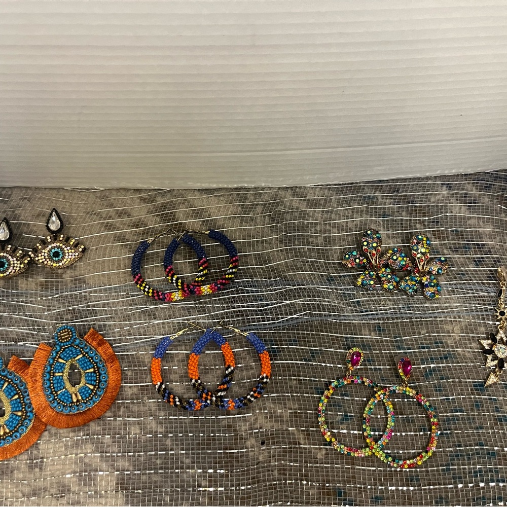 Colorful Beaded Hoop Earrings